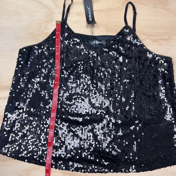 Allegra K Women's Sequin Spaghetti Strap Crop Camisole Tank Tops Size XL - Picture 6 of 11